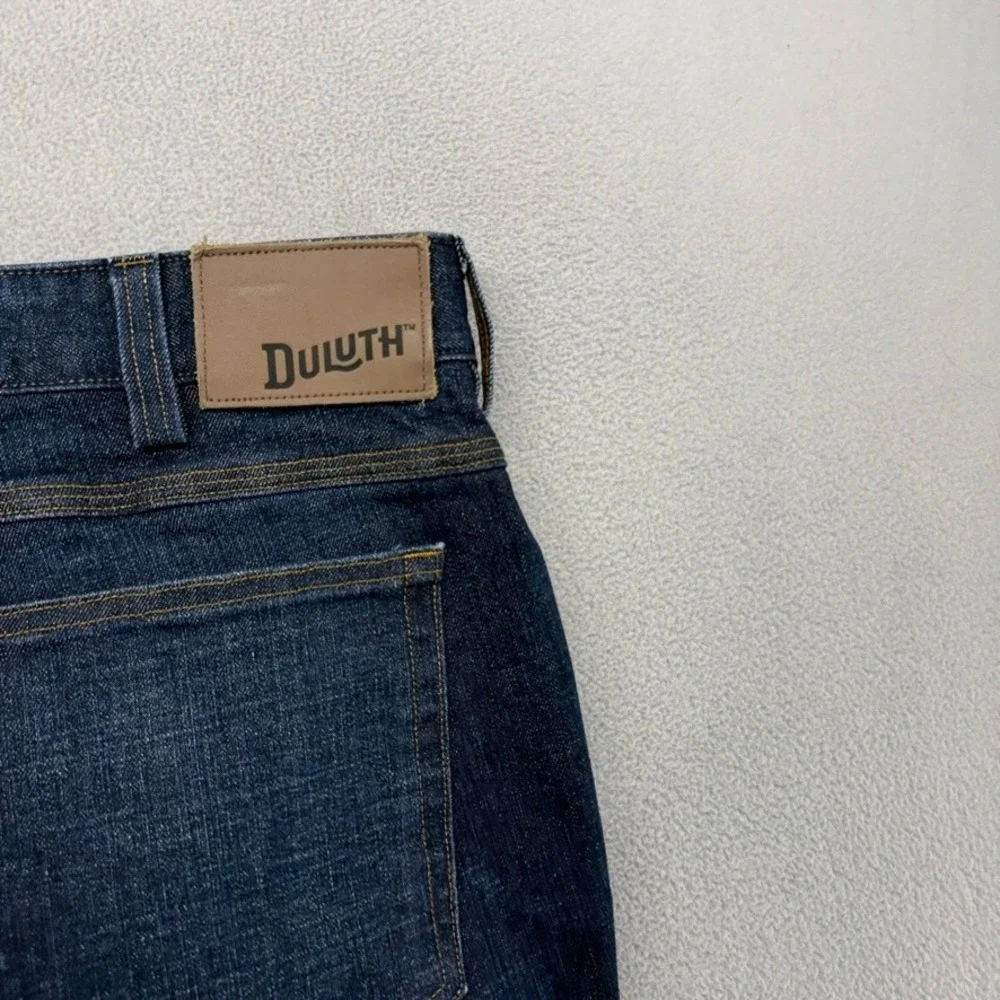 Duluth Jeans Mens 36x32 Blue Flex Ballroom Relaxed Fit Work Denim Cotton Blend